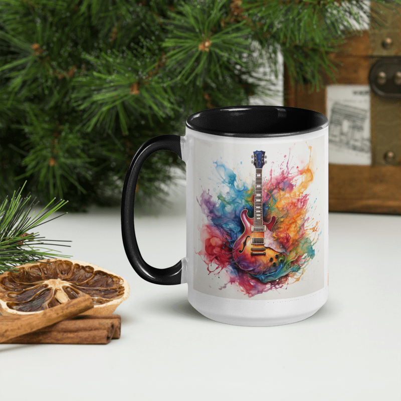 I'd Rather Be Playing Guitar 15oz Mug with Color Inside