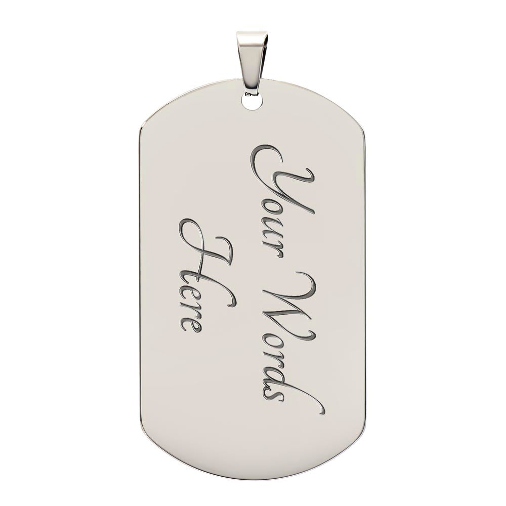 Army Dad Freedom Fighter Dog Tag Necklace