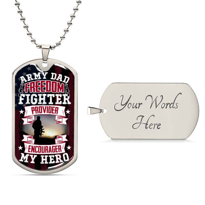 Army Dad Freedom Fighter Dog Tag Necklace