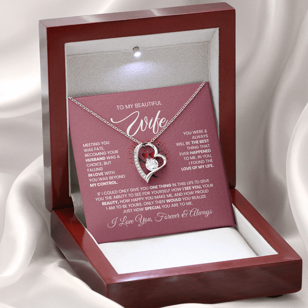 Valentine's Day To My Beautiful Wife Forever Love Necklace