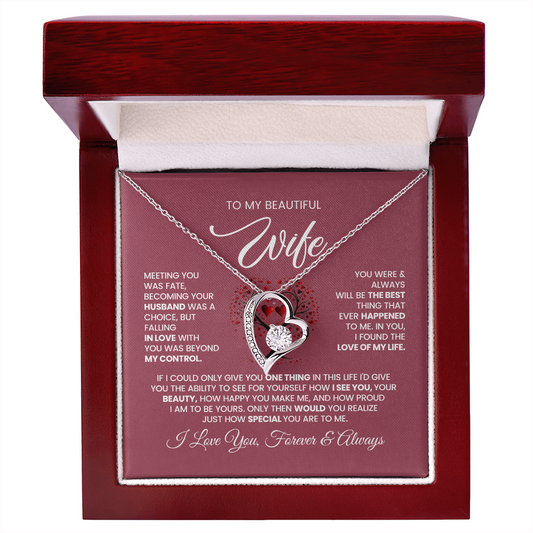 Valentine's Day To My Beautiful Wife Forever Love Necklace