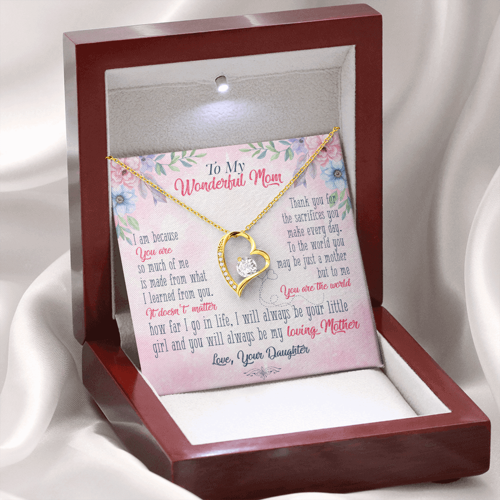 To My Wonderful Mom Thank You Forever Love Necklace