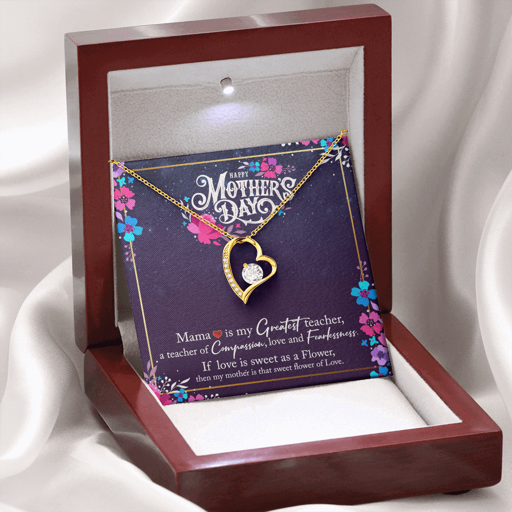 Happy Mother's Day Mama Is My Greatest Teacher Forever Love Necklace