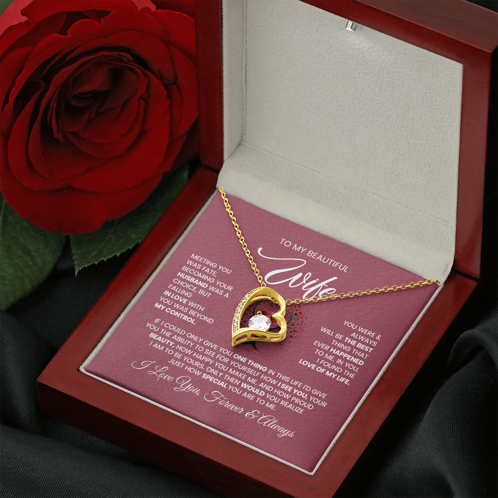 Valentine's Day To My Beautiful Wife Forever Love Necklace