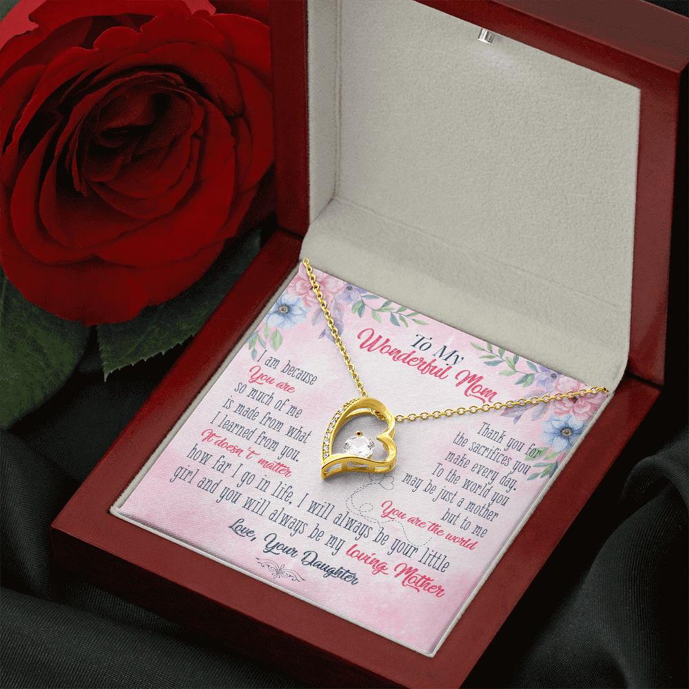 To My Wonderful Mom Thank You Forever Love Necklace