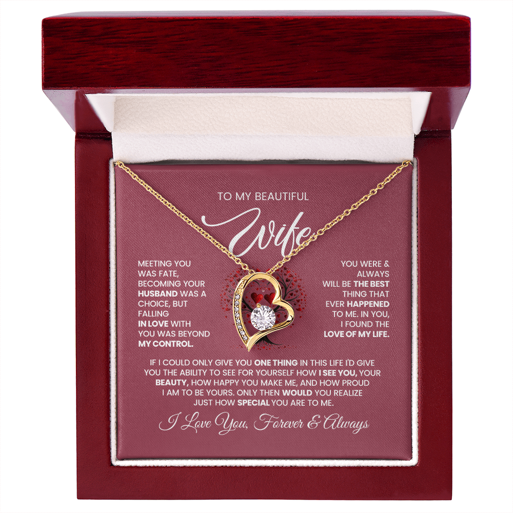 Valentine's Day To My Beautiful Wife Forever Love Necklace