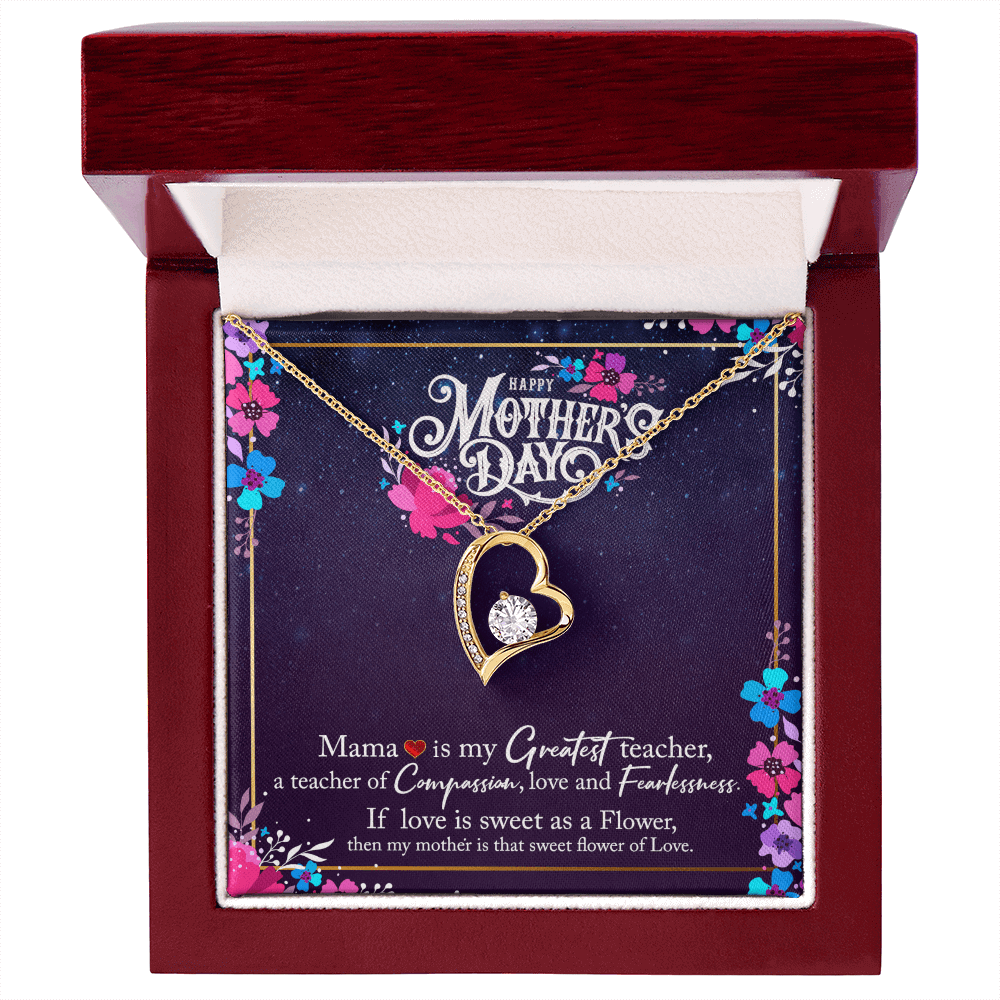 Happy Mother's Day Mama Is My Greatest Teacher Forever Love Necklace