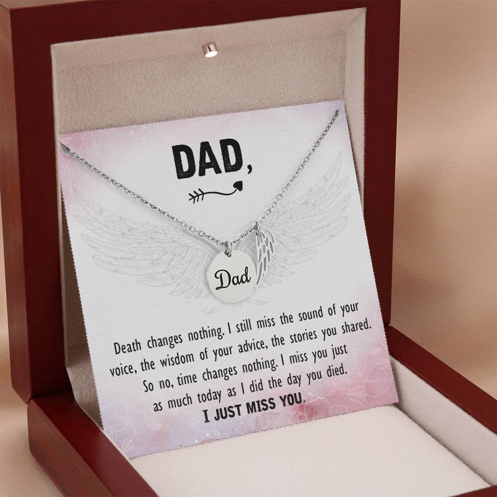 Dad Death Changes Nothing Memorial Necklace