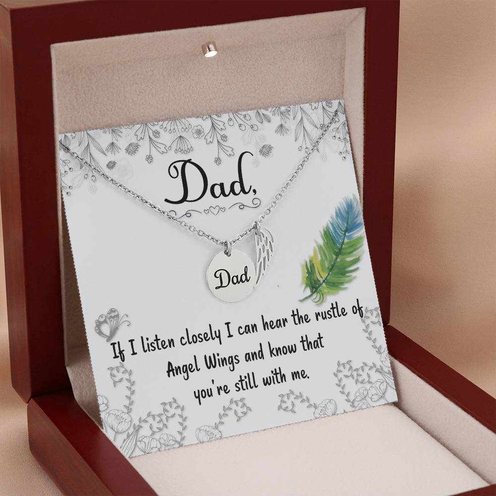 Dad If I Listen Closely Memorial Necklace