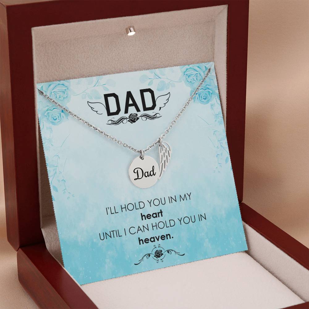 Dad I'll Hold You In My Heart Memorial Necklace