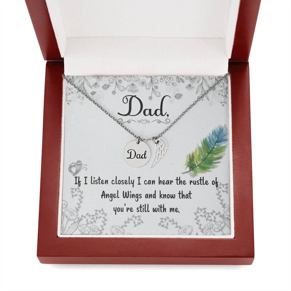 Dad If I Listen Closely Memorial Necklace