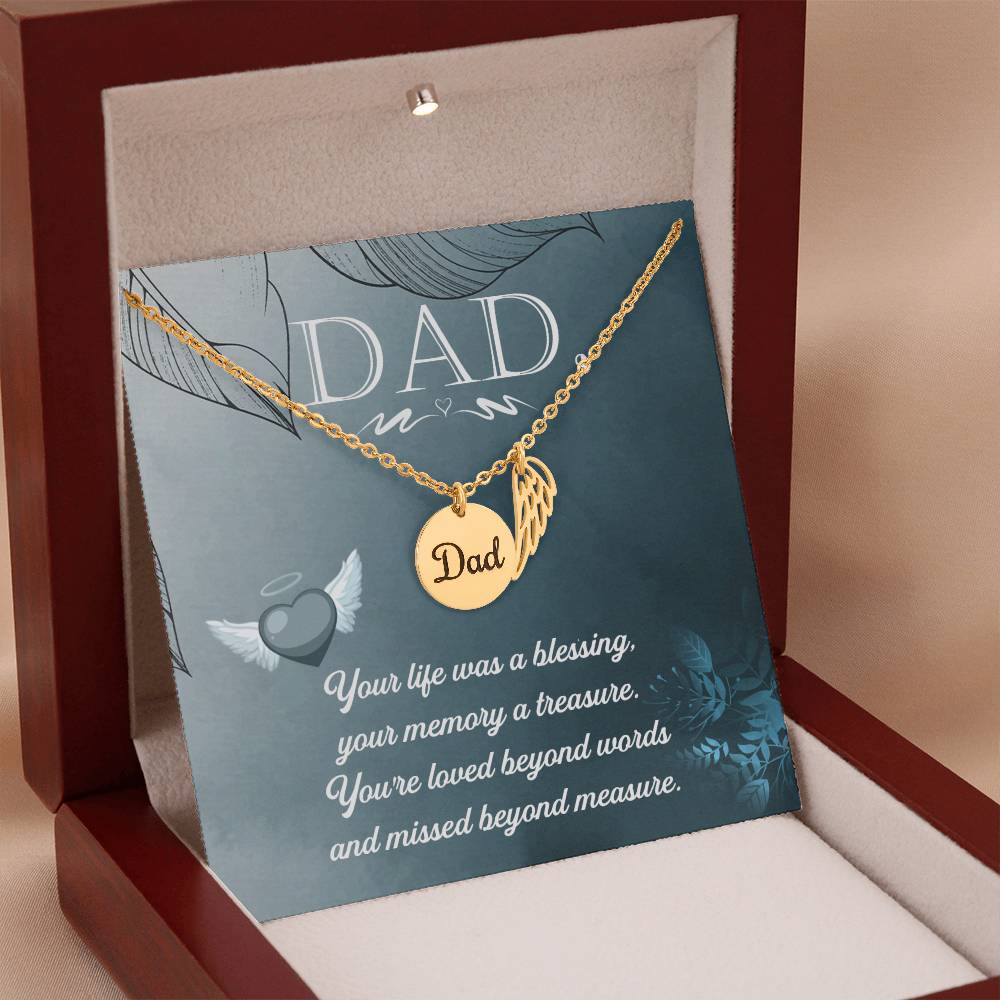 Dad Your Life Was A Blessing Memorial Necklace