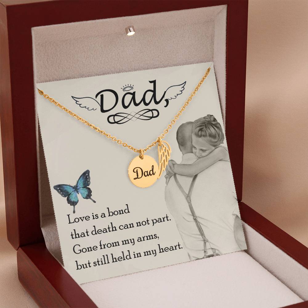 Dad Love Is A Bond That Death Can Not Part Memorial Necklace