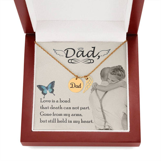 Dad Love Is A Bond That Death Can Not Part Memorial Necklace