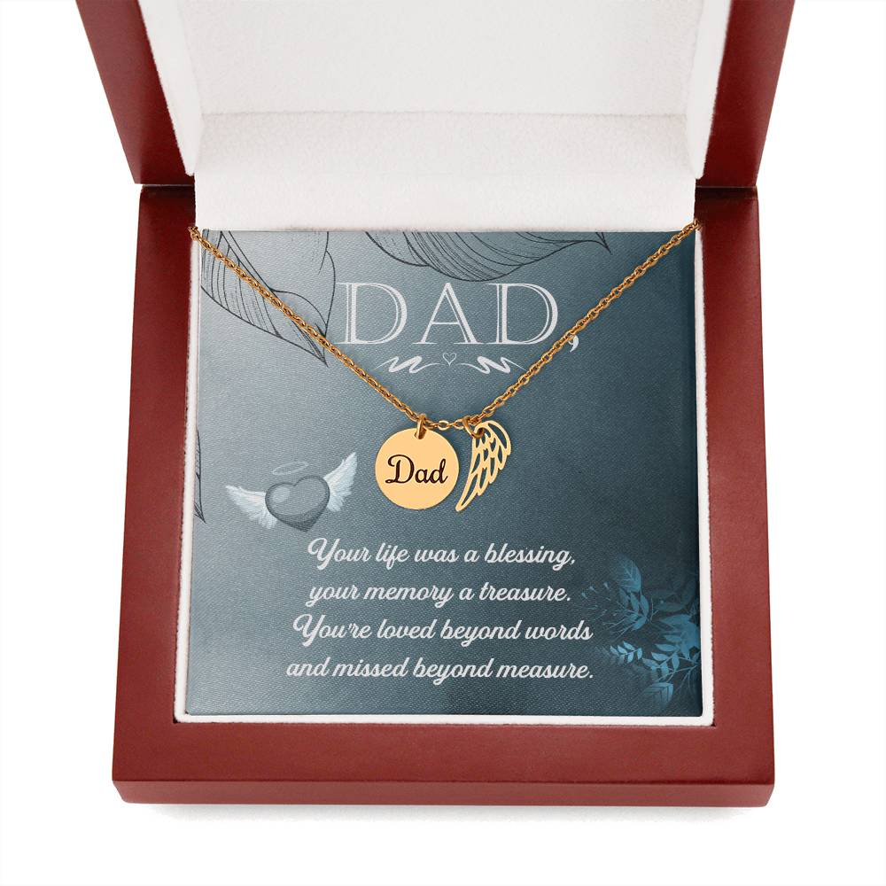 Dad Your Life Was A Blessing Memorial Necklace