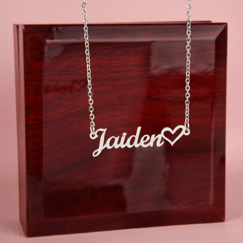 To My Beautiful Wife Personalized Heart Name Necklace