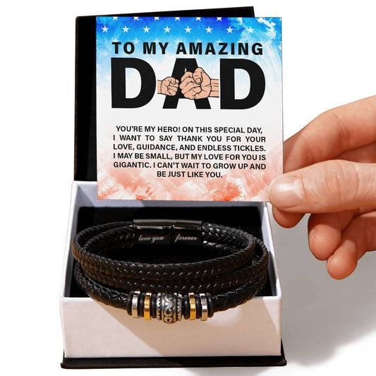 TO MY AMAZING DAD, YOU'RE MY HERO! - Love You Forever Bracelet