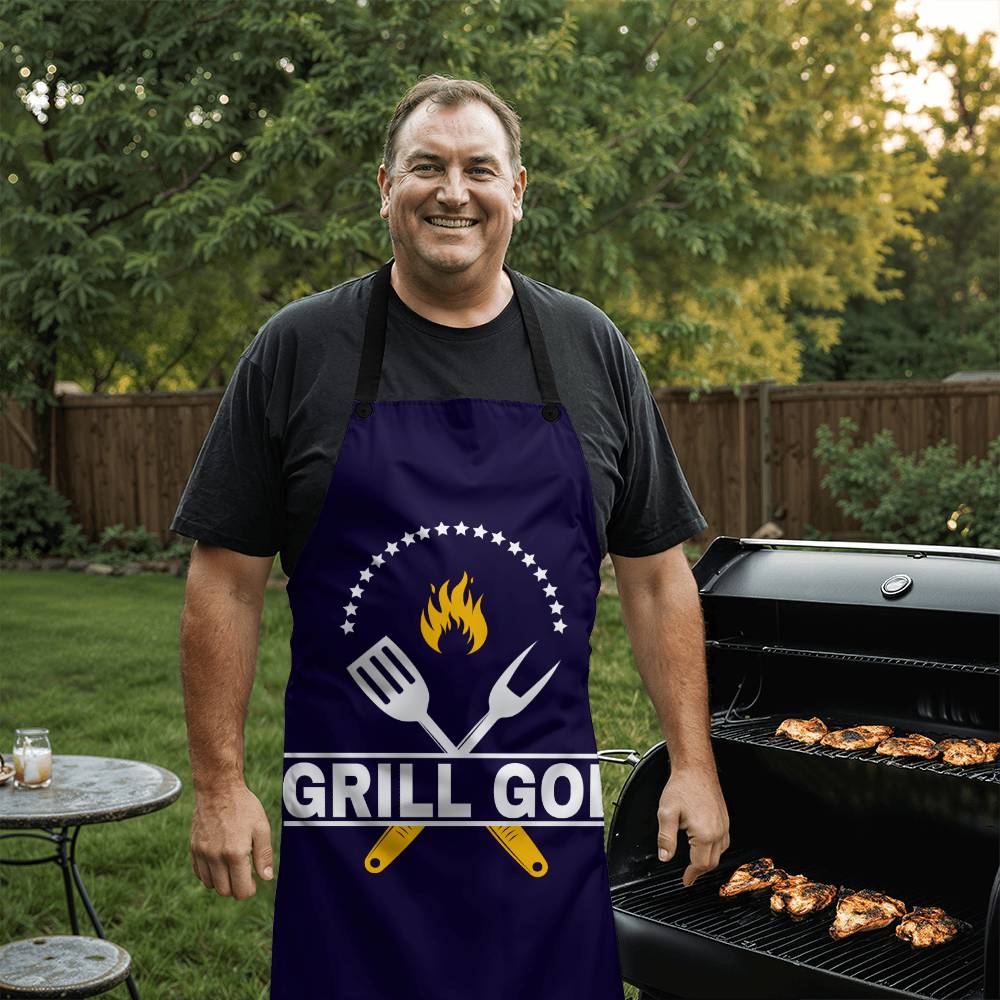 Grill God Apron For Kitchen Aficionado & Culinary Enthusiast