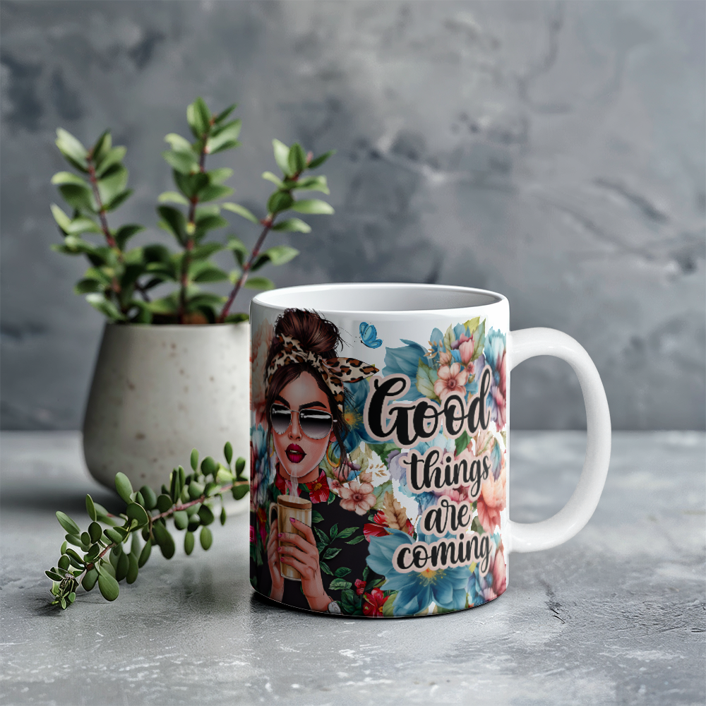 Good Things Are Coming White Ceramic Mug