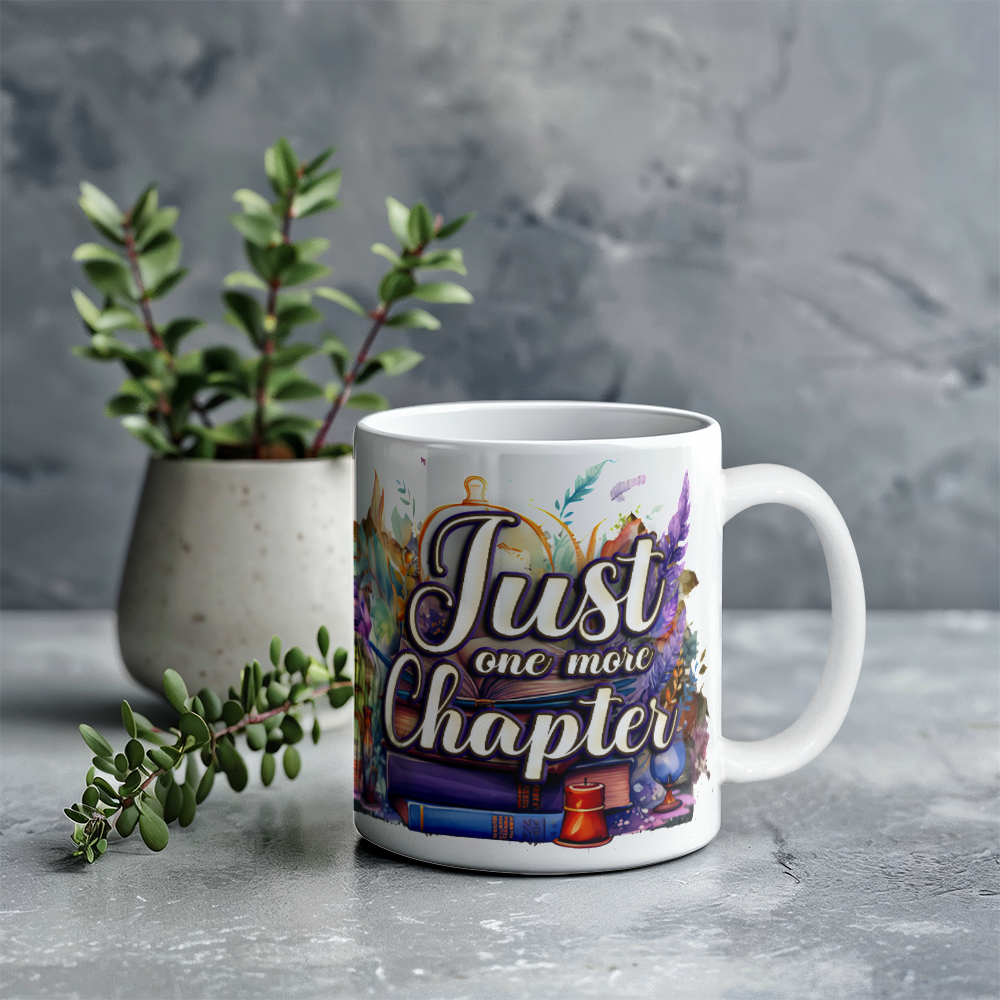 Just One More Chapter White Ceramic Mug