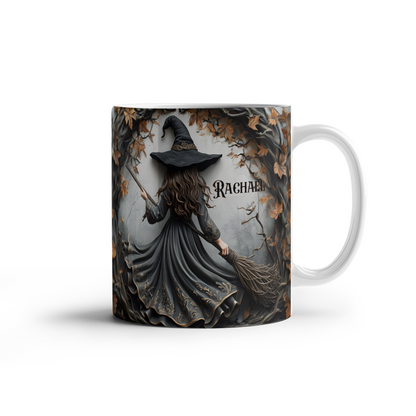 Personalized Halloween Witchy Mug – Custom Name Magic with Enchanting Witch Design