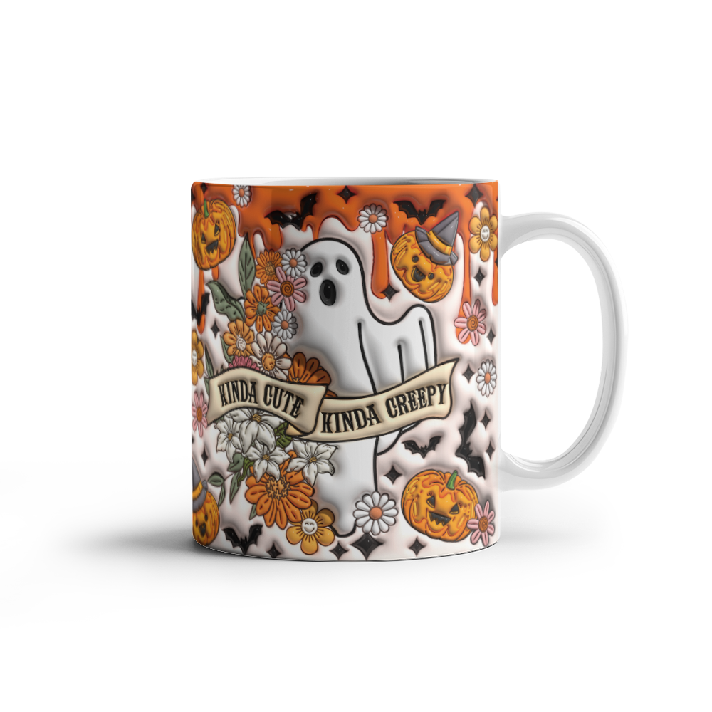 Halloween Kinda Cute Kinda Creepy 11 oz White Mug