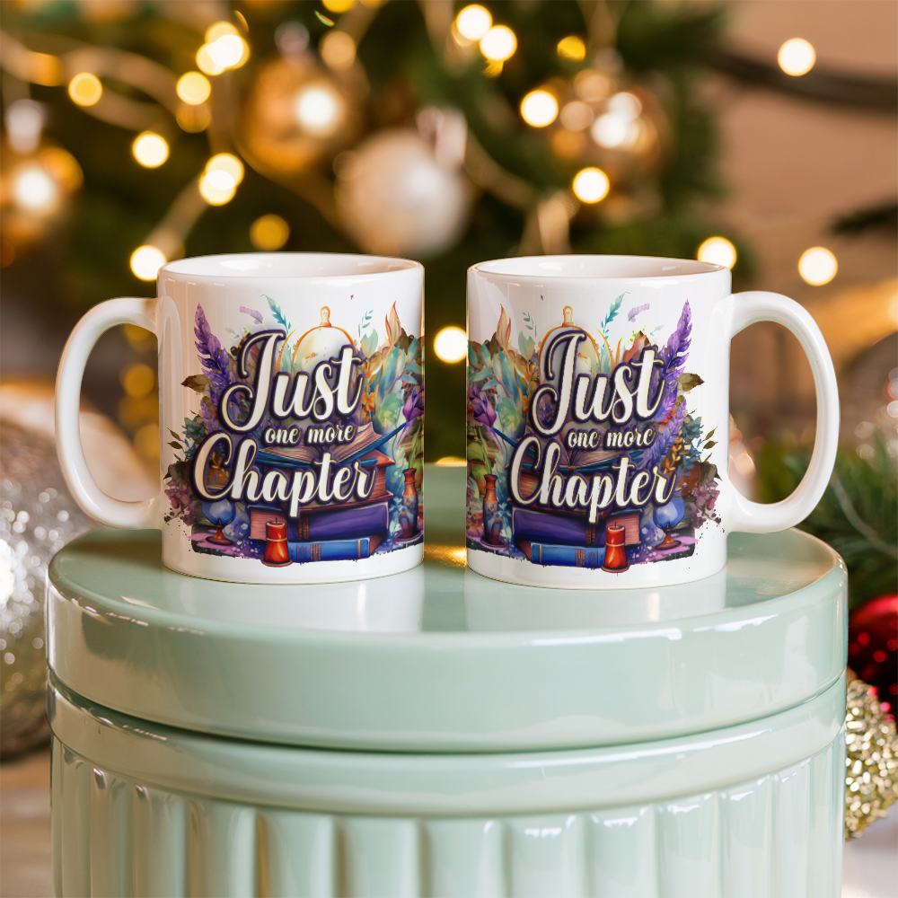 Just One More Chapter White Ceramic Mug