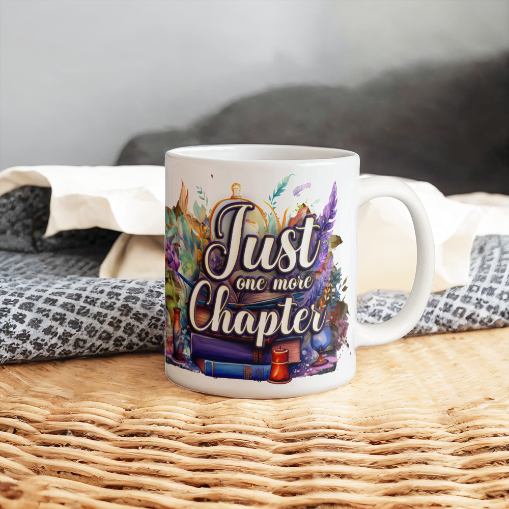 Just One More Chapter White Ceramic Mug