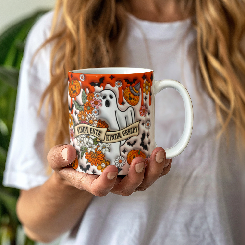 Halloween Kinda Cute Kinda Creepy 11 oz White Mug