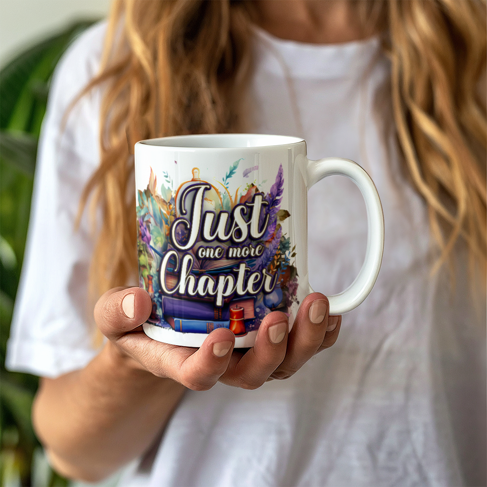 Just One More Chapter White Ceramic Mug