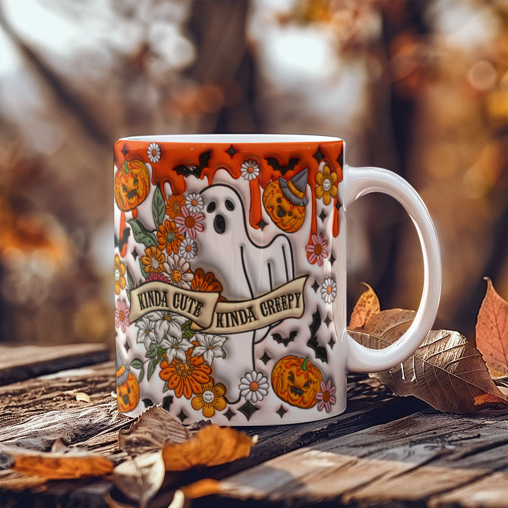 Halloween Kinda Cute Kinda Creepy 11 oz White Mug