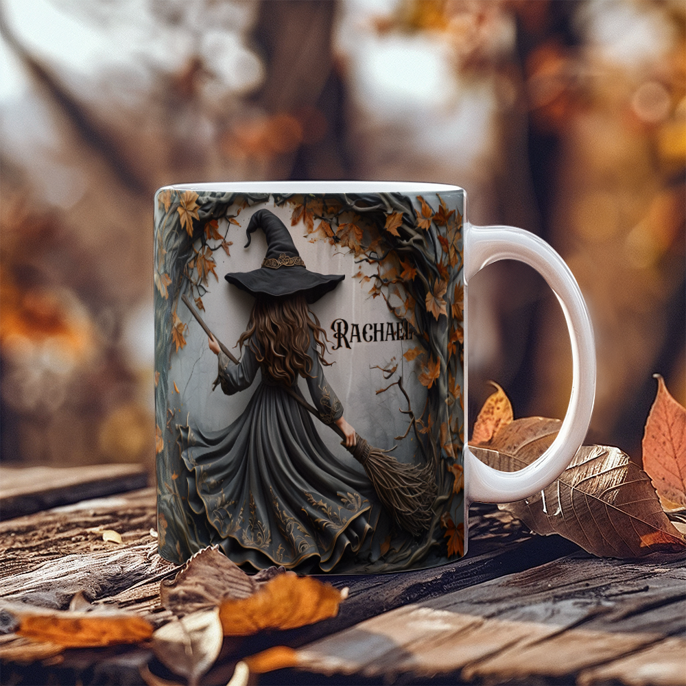 Personalized Halloween Witchy Mug – Custom Name Magic with Enchanting Witch Design