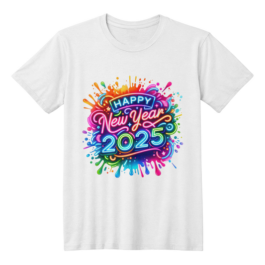 Happy New Year 2025 Neon T-Shirt