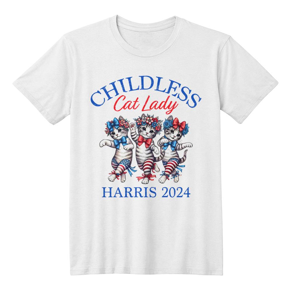 Childless Cat Lady Harris 2024 Unisex T-Shirt With Front Print