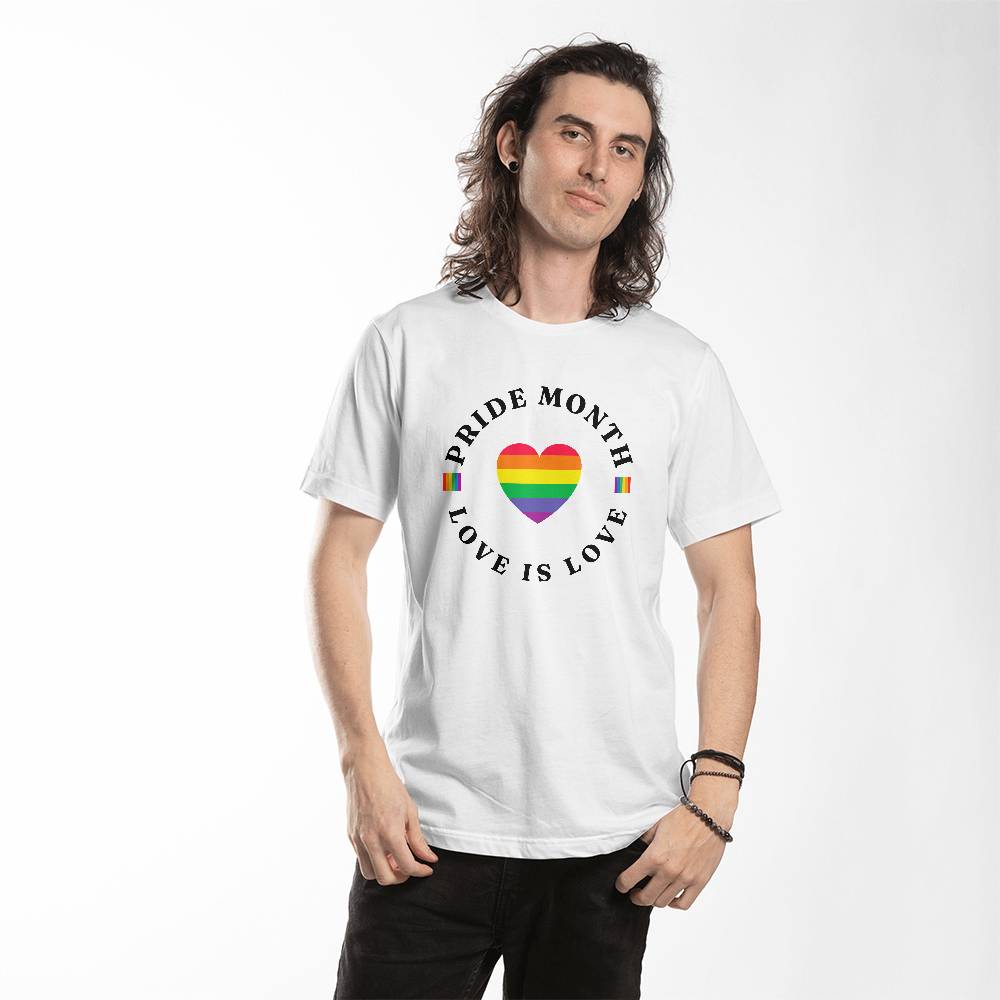 Pride Month Love Is Love Unisex T-Shirt Front Print