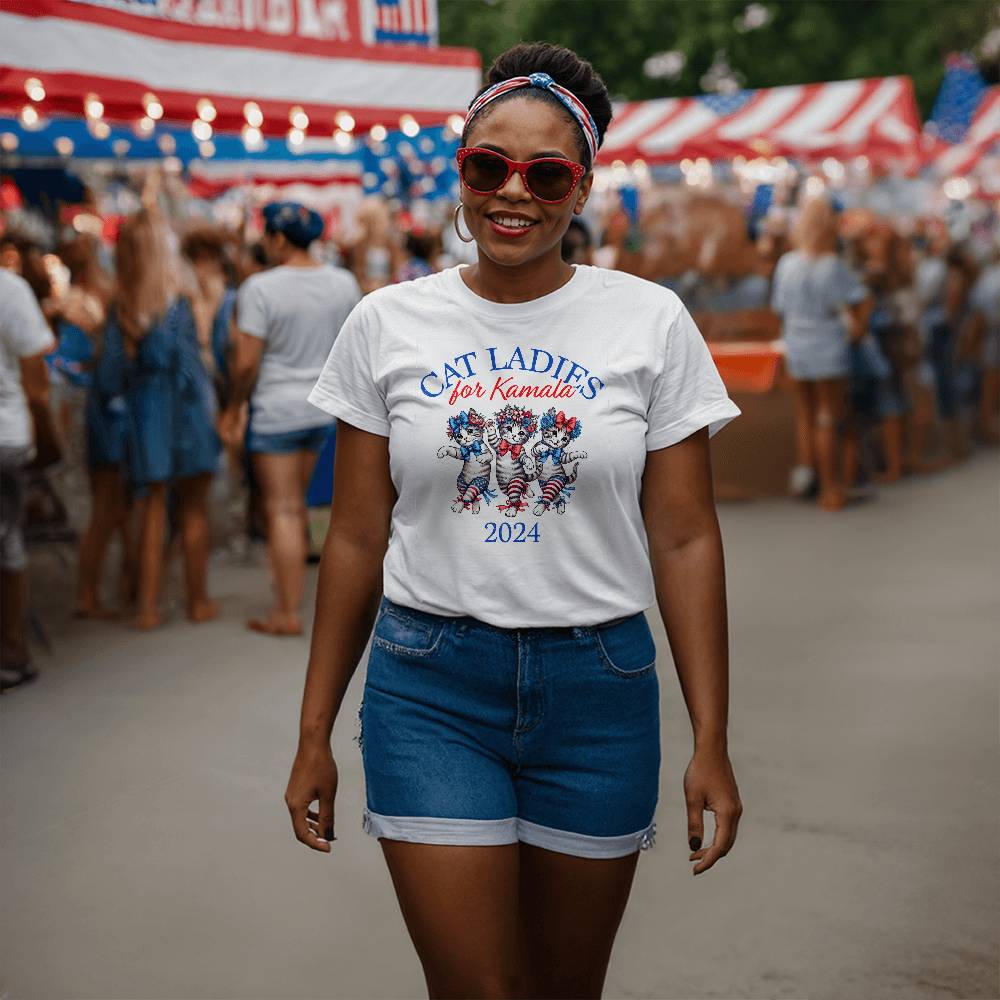 Cat Ladies for Kamala 2024 Unisex T-Shirt With Front Print