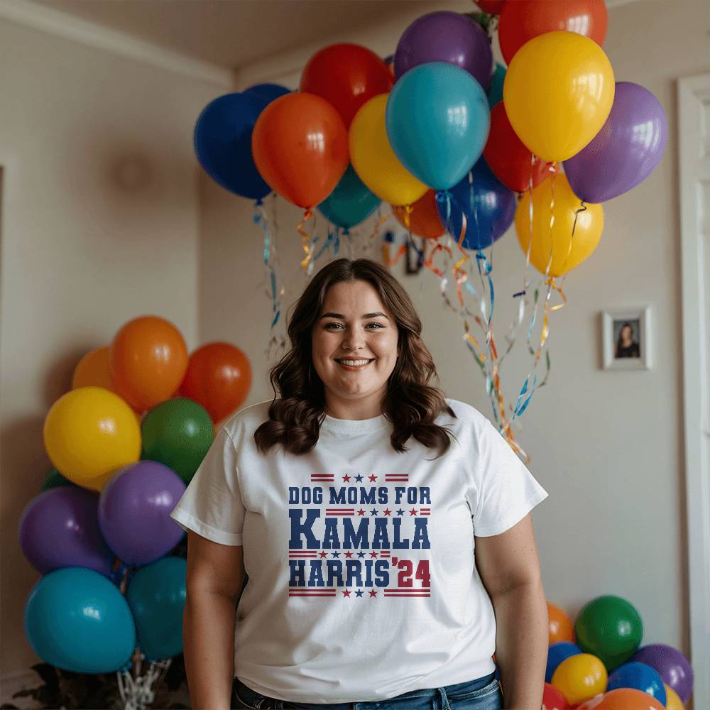 Dog Moms For Kamala Harris '24 Unisex T-Shirt With Front Print