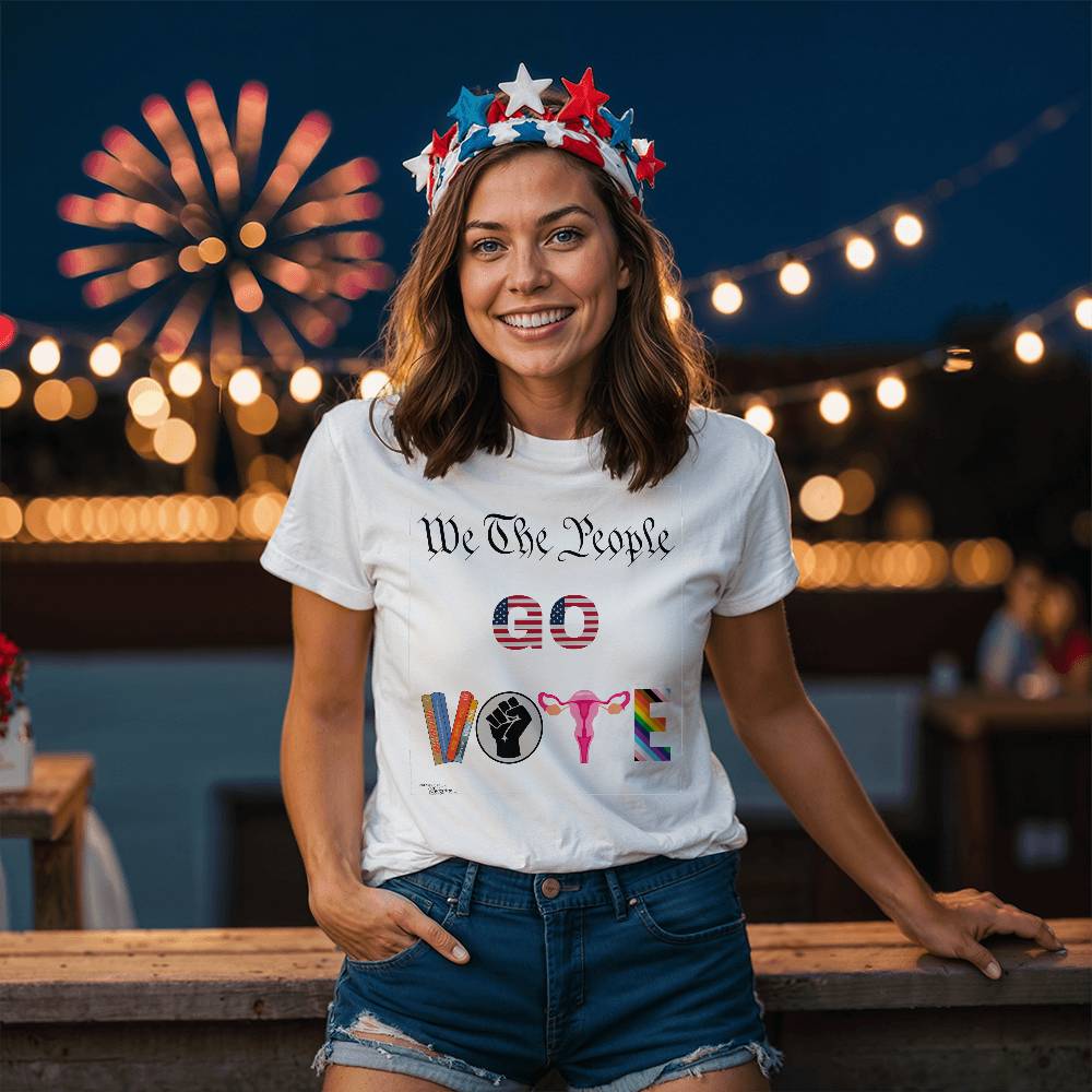 We The People GO VOTE Unisex T-Shirt With Front Print