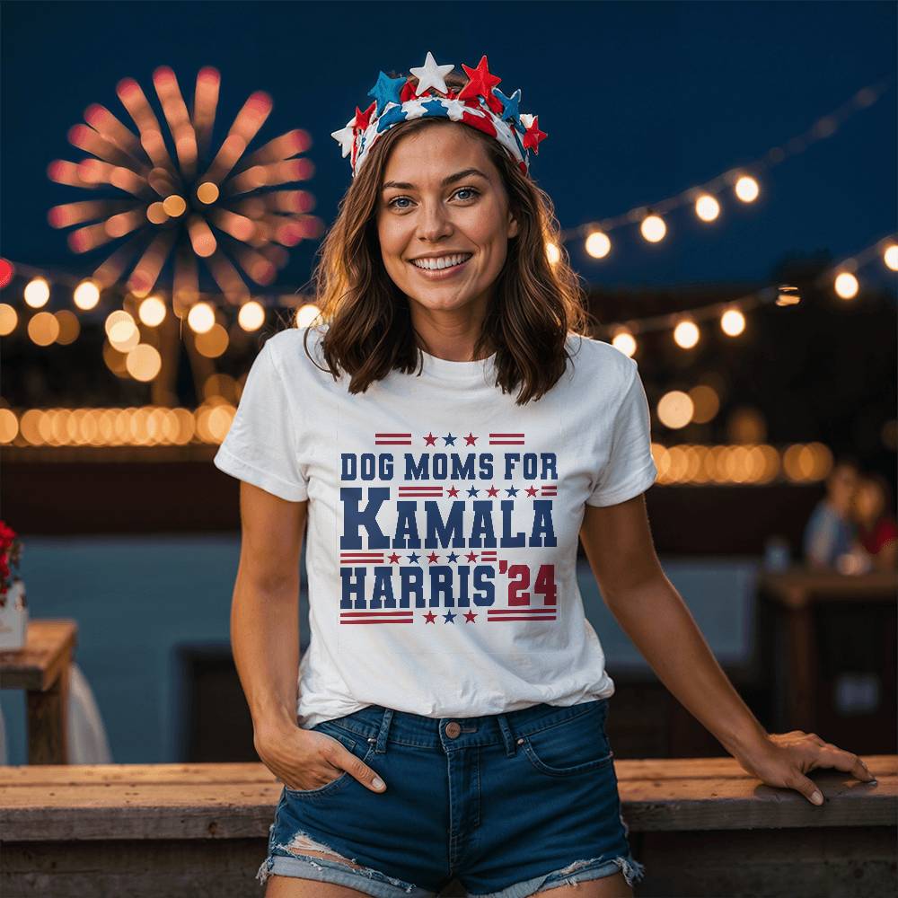 Dog Moms For Kamala Harris '24 Unisex T-Shirt With Front Print