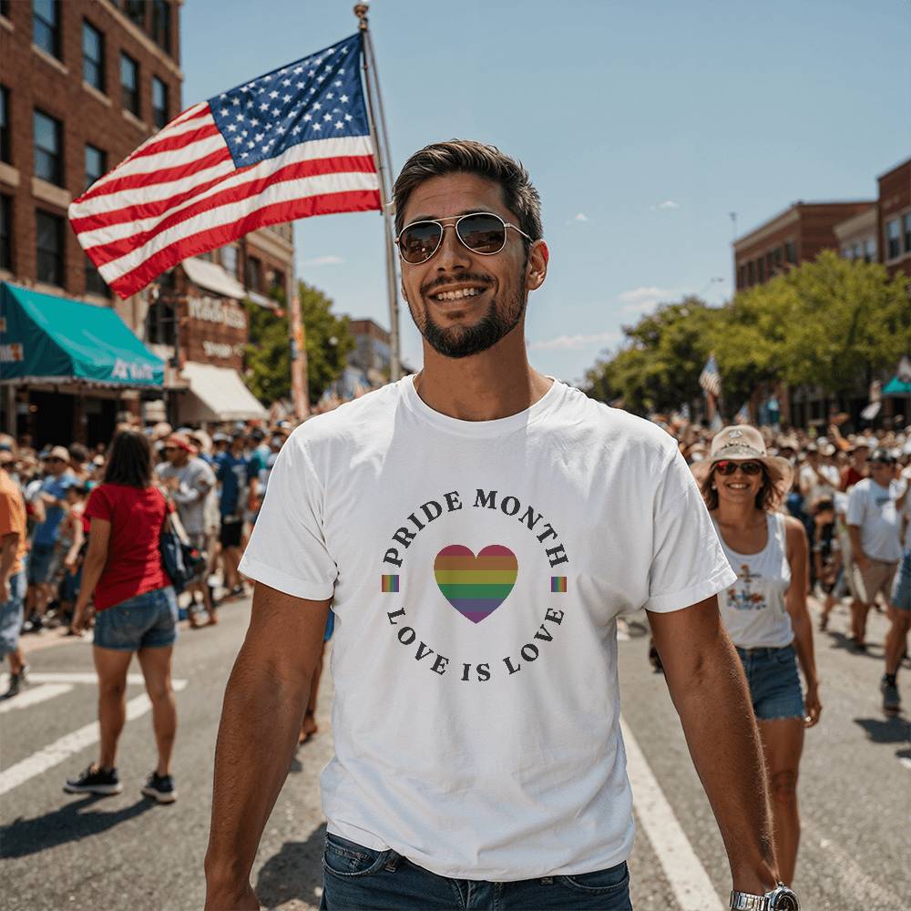 Pride Month Love Is Love Unisex T-Shirt Front Print