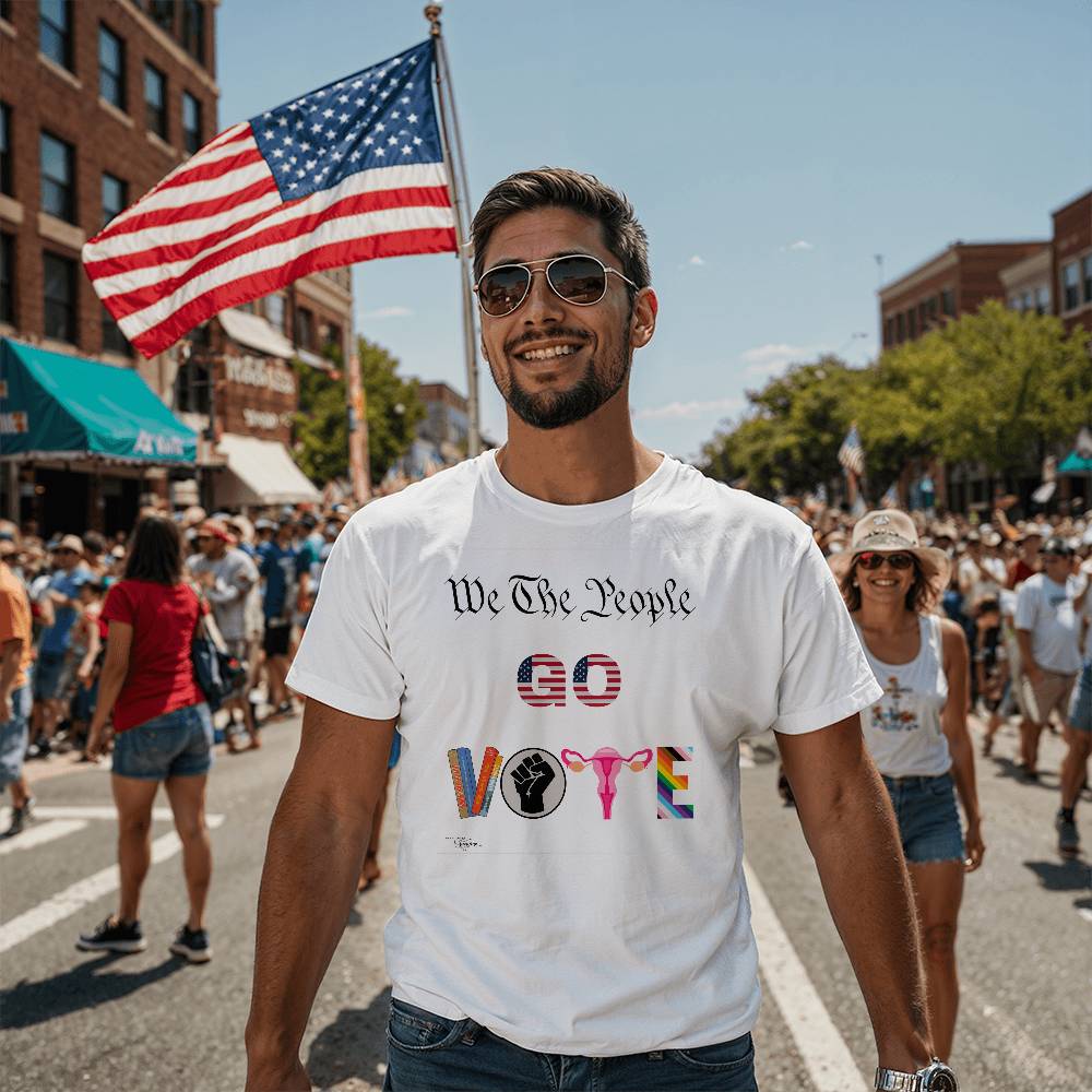 We The People GO VOTE Unisex T-Shirt With Front Print