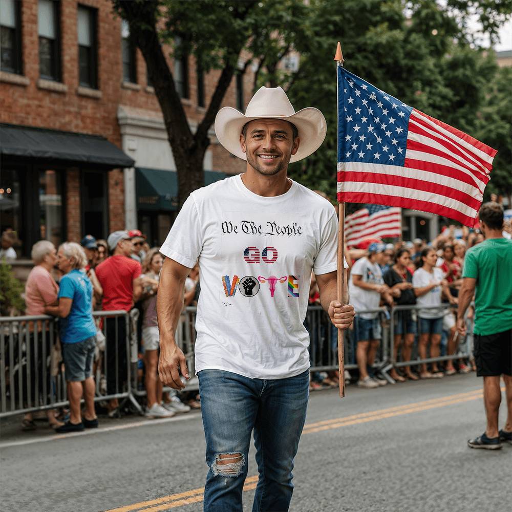 We The People GO VOTE Unisex T-Shirt With Front Print