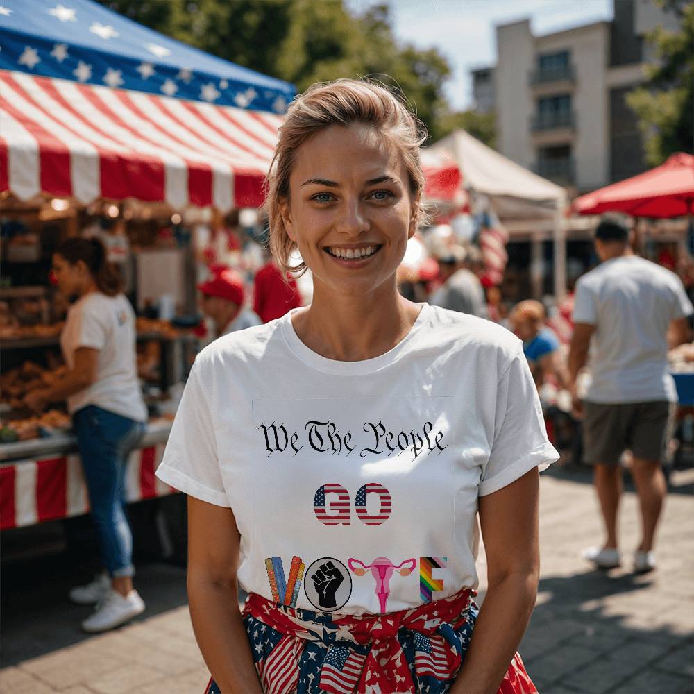 We The People GO VOTE Unisex T-Shirt With Front Print