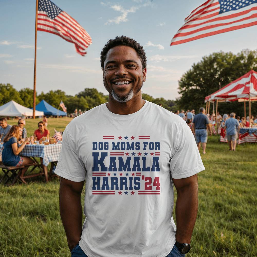 Dog Moms For Kamala Harris '24 Unisex T-Shirt With Front Print