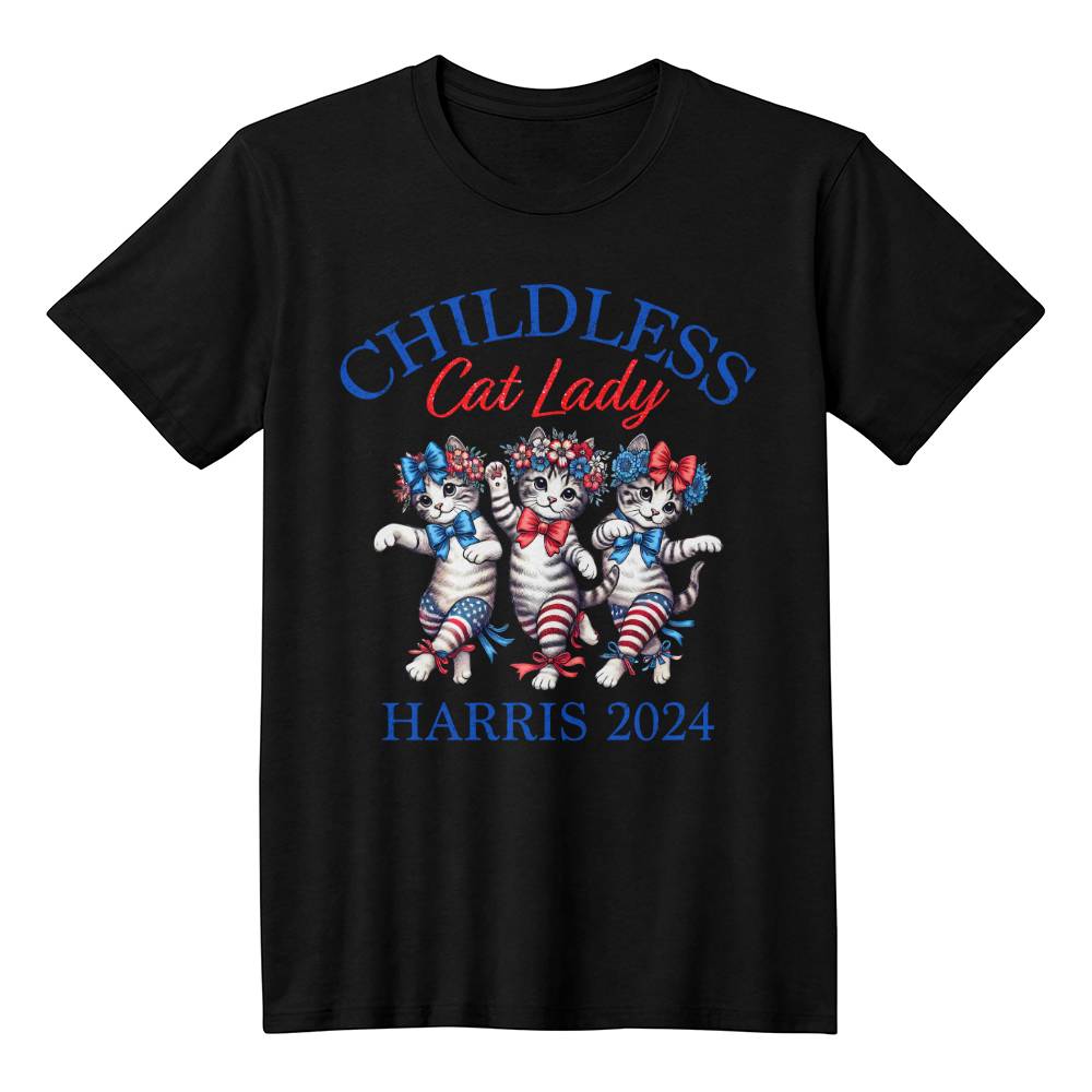 Childless Cat Lady Harris 2024 Unisex T-Shirt With Front Print