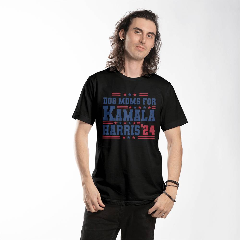 Dog Moms For Kamala Harris '24 Unisex T-Shirt With Front Print