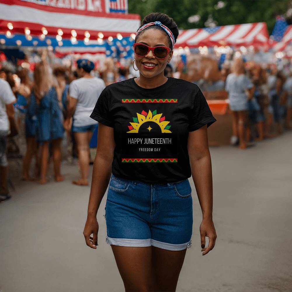 Happy Juneteenth Freedom Day Unisex T-Shirt Front Print