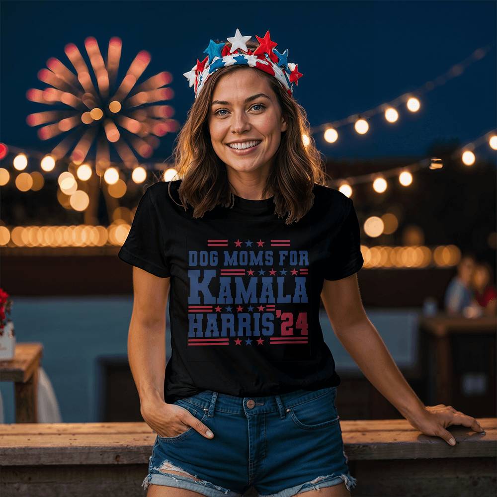 Dog Moms For Kamala Harris '24 Unisex T-Shirt With Front Print