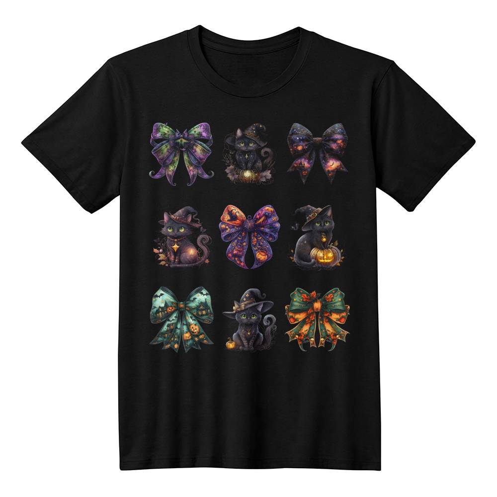 Halloween Black Cats & Bows Set #1 T-Shirt