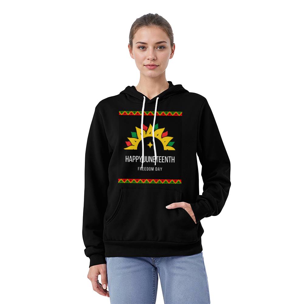 Happy Juneteenth Freedom Day Unisex Pullover Hoodie Front Print